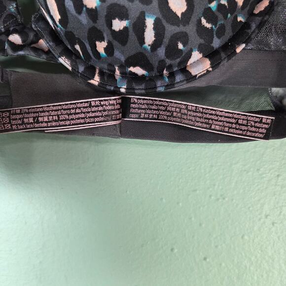 Victoria's Secret Womens Gray Very Sexy Leopard Padded Underwire Push Up Bra 36B - Picture 5 of 5